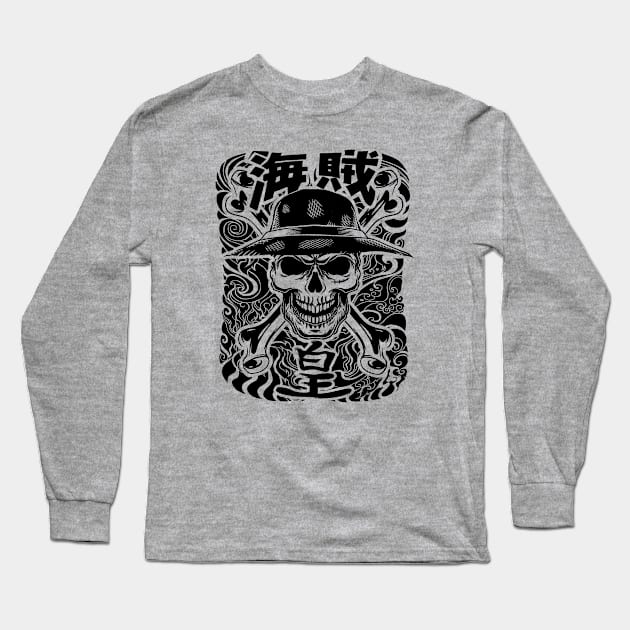 King Of Pirate Skull Long Sleeve T-Shirt by animate